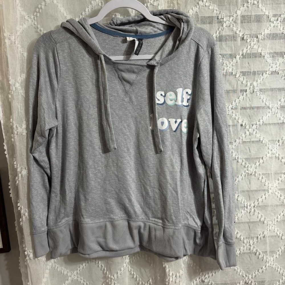 Cozy‎ lounge Grey "self love" hoodie #selflove #y2k